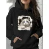 Kinitwear Women's Pullover Sweatshirt One-Color Leisure Fall/Winter Hoodie Made in China
