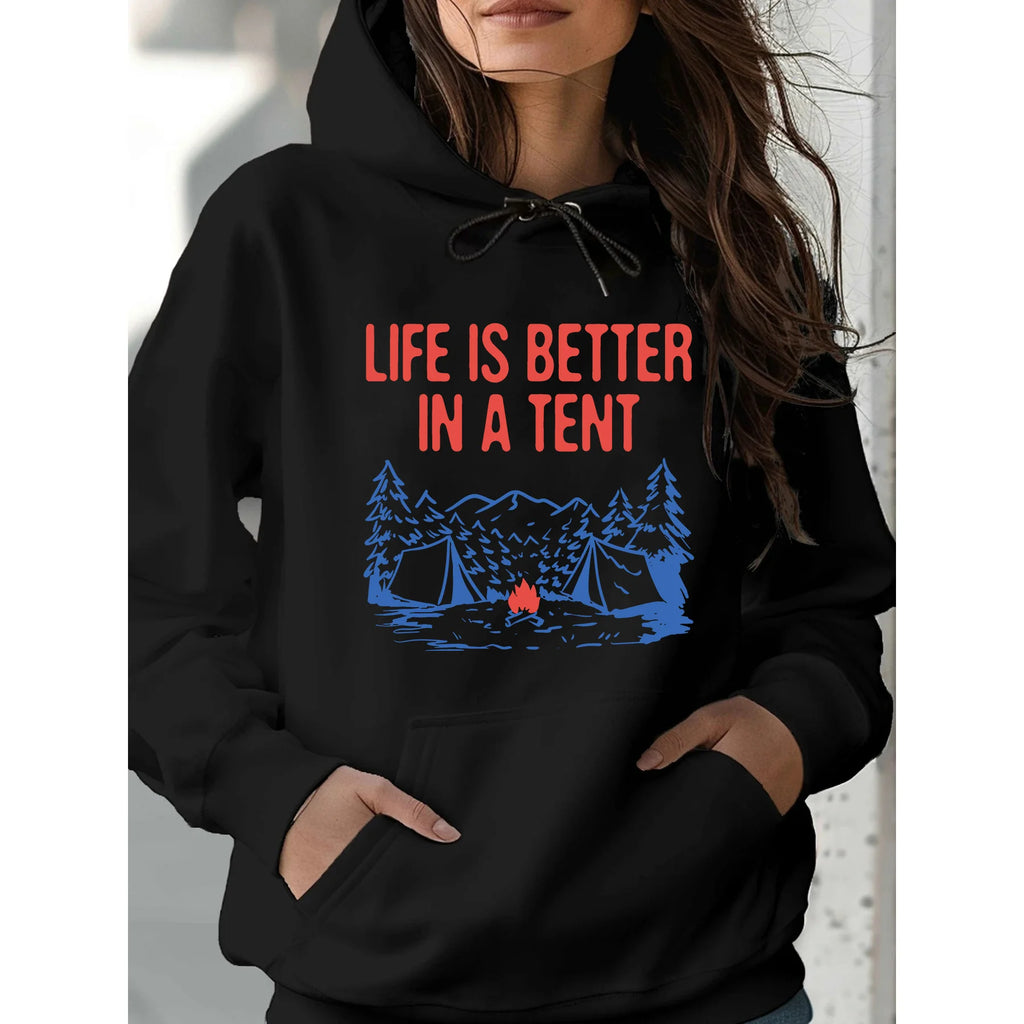 Kinitwear Women's Fall/Winter Pullover Sweatshirt Made in China One Color Leisure Standard Hoodie