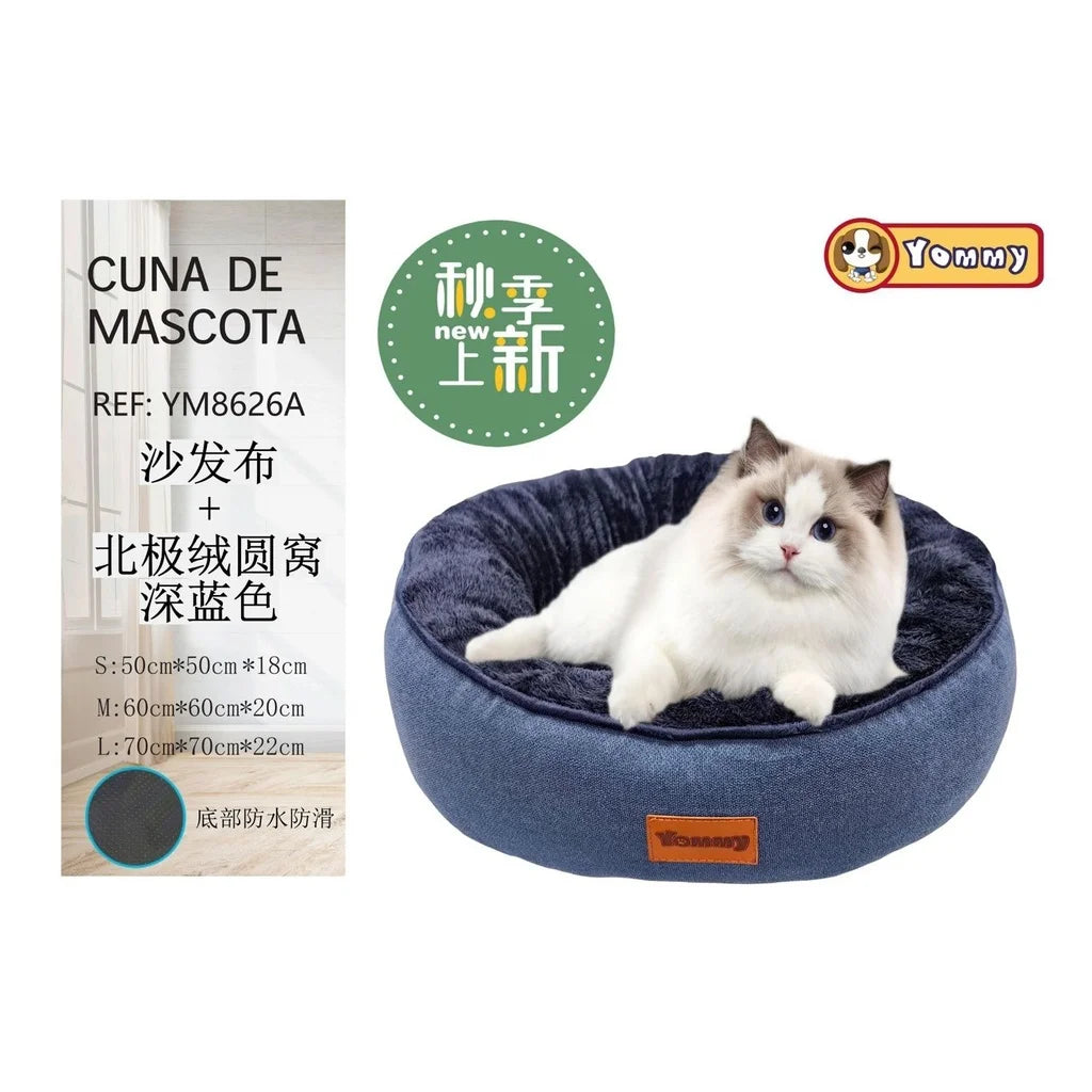 3-Piece Blue Dog Bed - Luxury Pet Beds