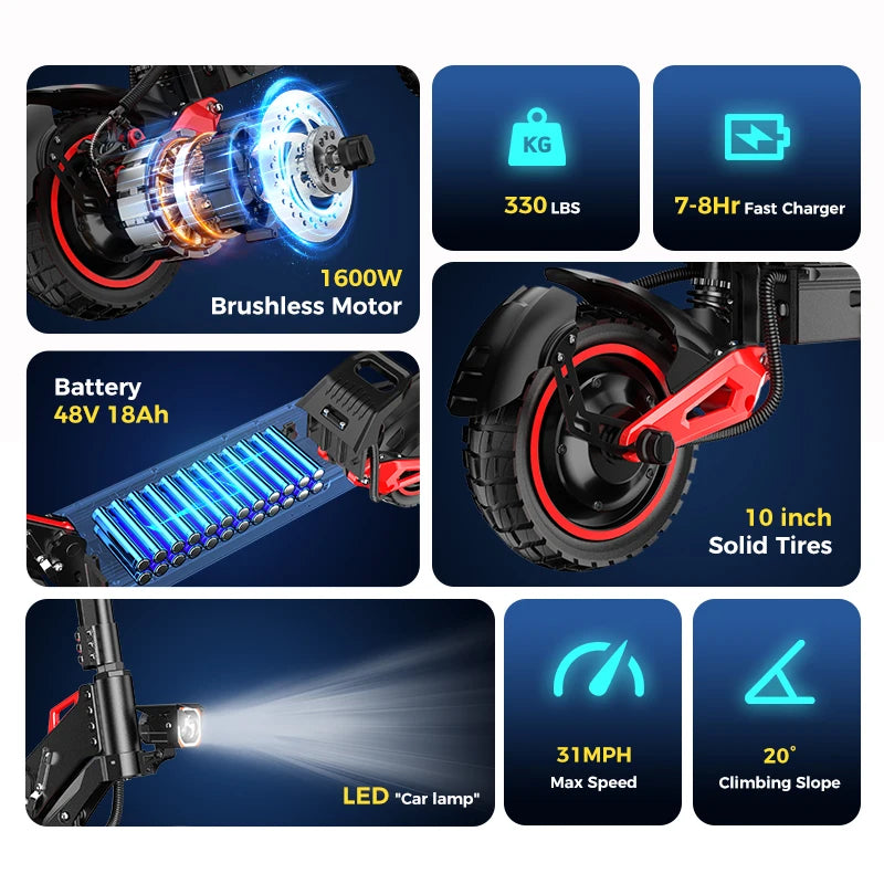 Freeboy UK EU Warehouse Free Shipping EScooter Wholesale Cheap1600W Full Suspension Electric Scooter Trotinette Electrique Adult