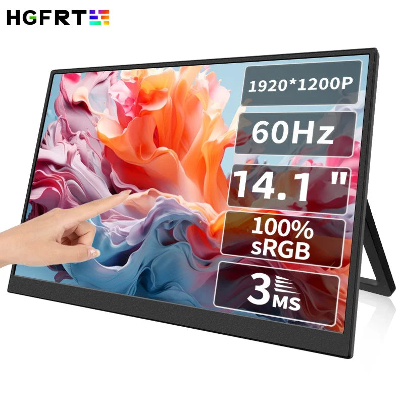 14 '' Portable IPS Monitor 1920x1200 Resolution WUXGA Screen Touch or Non-Touch Option HD/type-C Mobile Office & Gaming Display