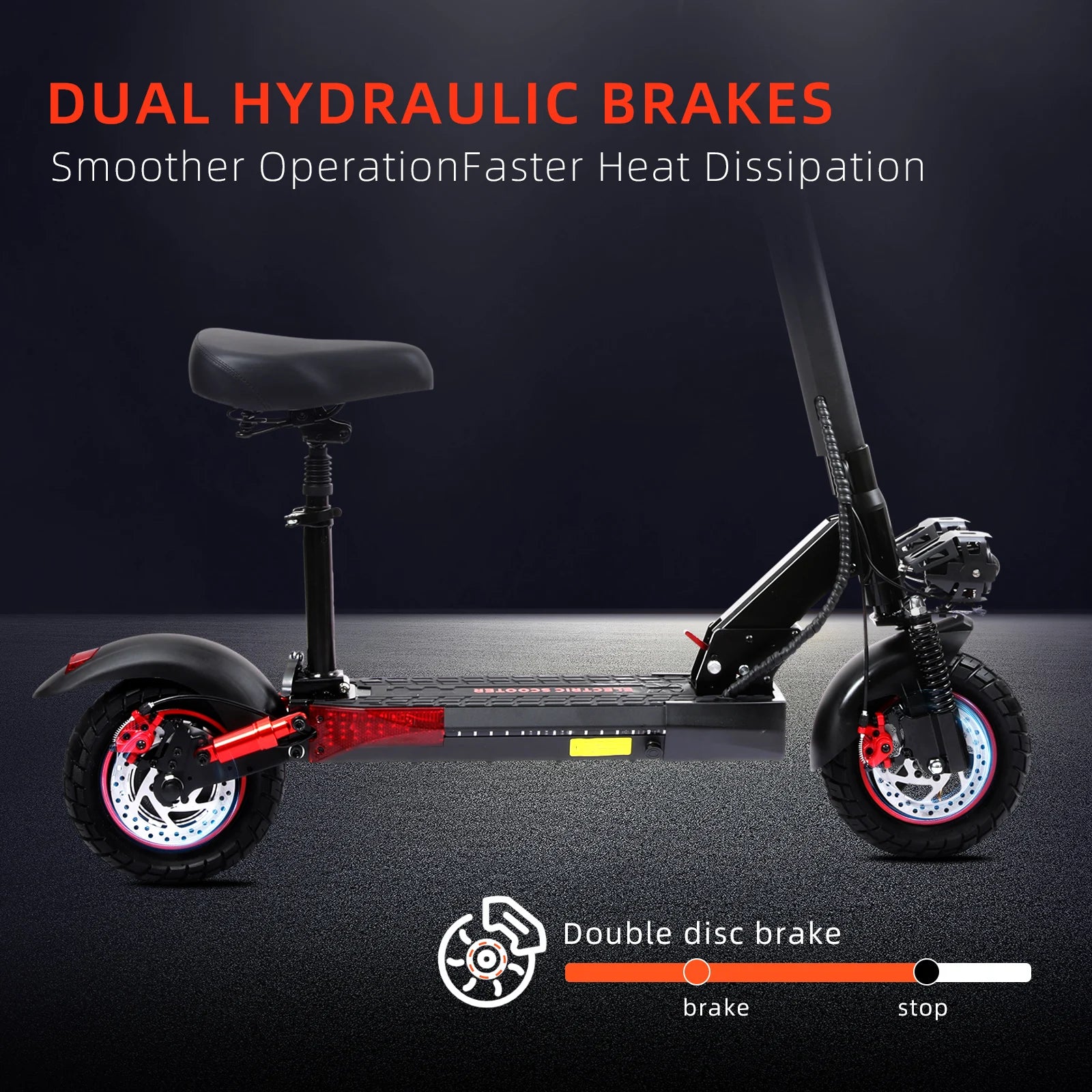 Escooter 800W 10Inch Off-Road Intelligent LED 15ah 50km Waterproof Folding Shock Absorbers Adults Electric Scooter