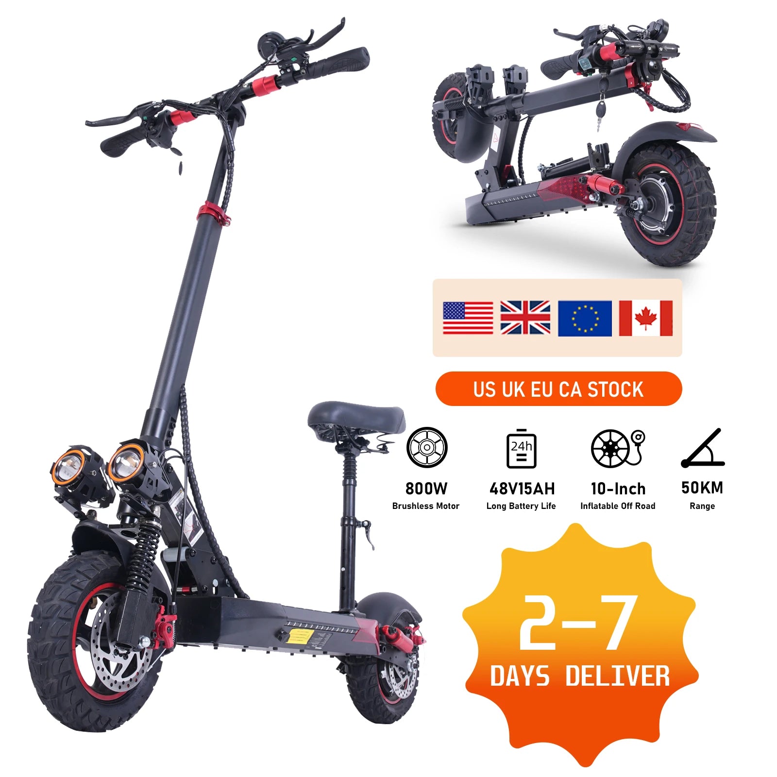FREEBOY US EU UK Warehouse Hot Sale  Electric Scooter With Off-Road Tires Adults E Scooter Trotinette Electrique With Seat