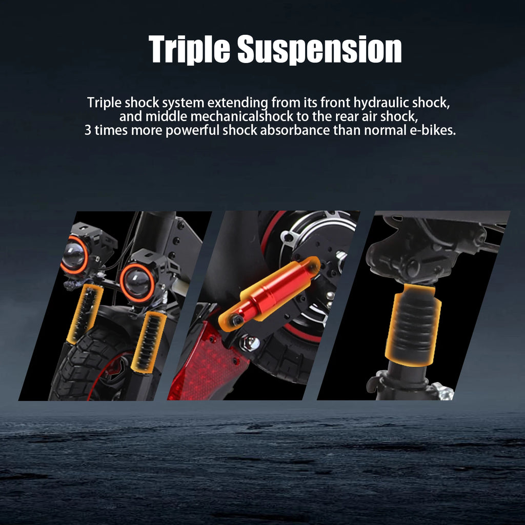 New Arrival Off-Road Folding Electric Scooter US CA UK Stock Triple Shock Absorption, IPX5, EU Fast Shipping Escooter