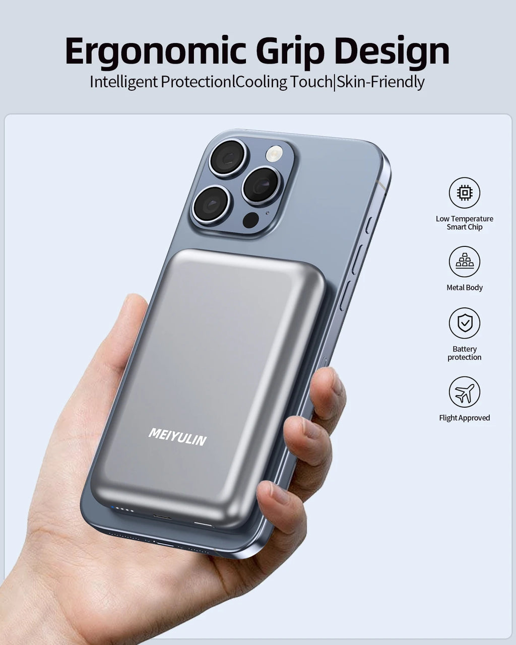 10000mAh Wireless Magnetic Power Bank Fast Charger  LED Lamp USB C Powerbank External Spare Battery for iPhone Xiaomi