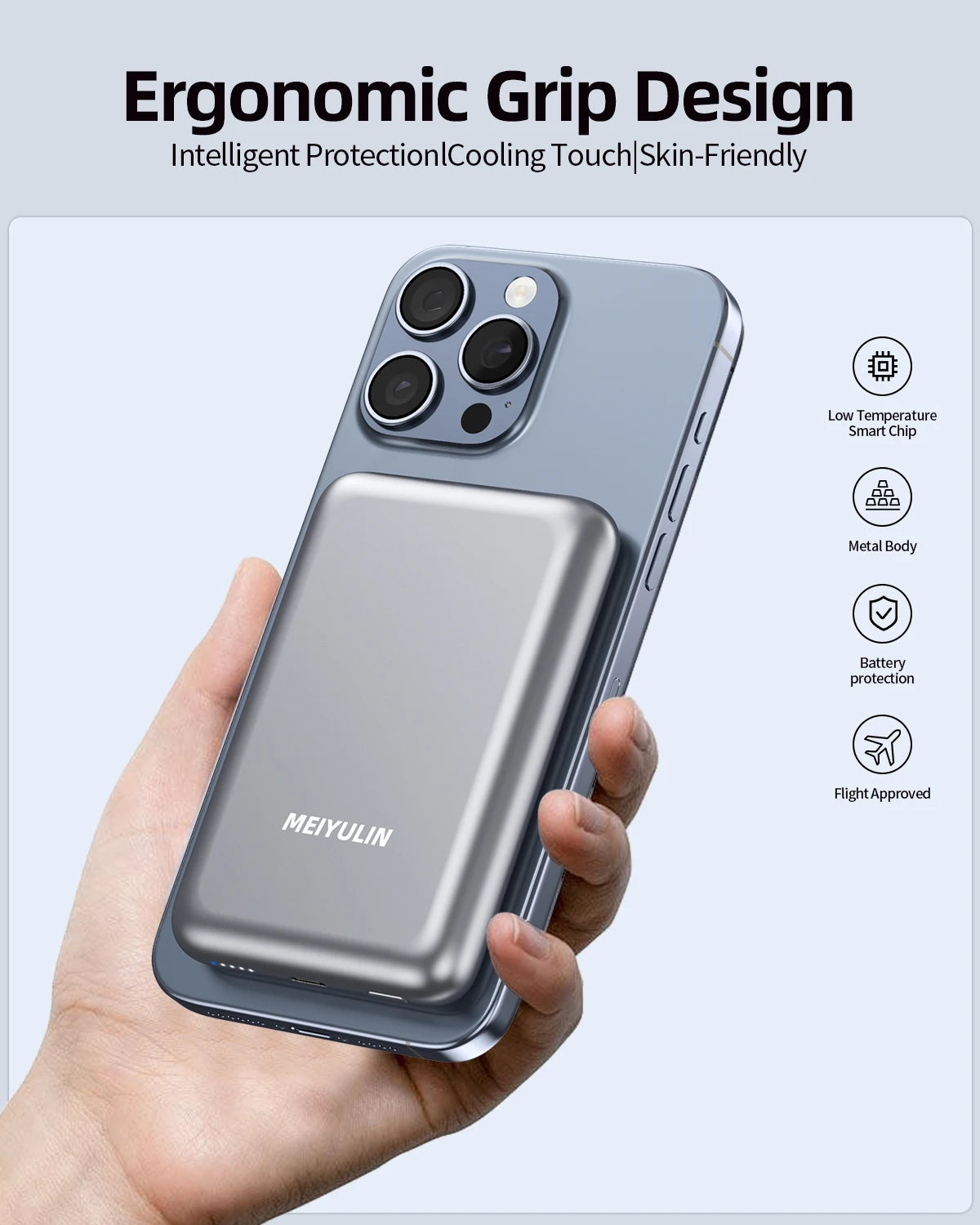 10000mAh Wireless Magnetic Power Bank Fast Charger  LED Lamp USB C Powerbank External Spare Battery for iPhone Xiaomi