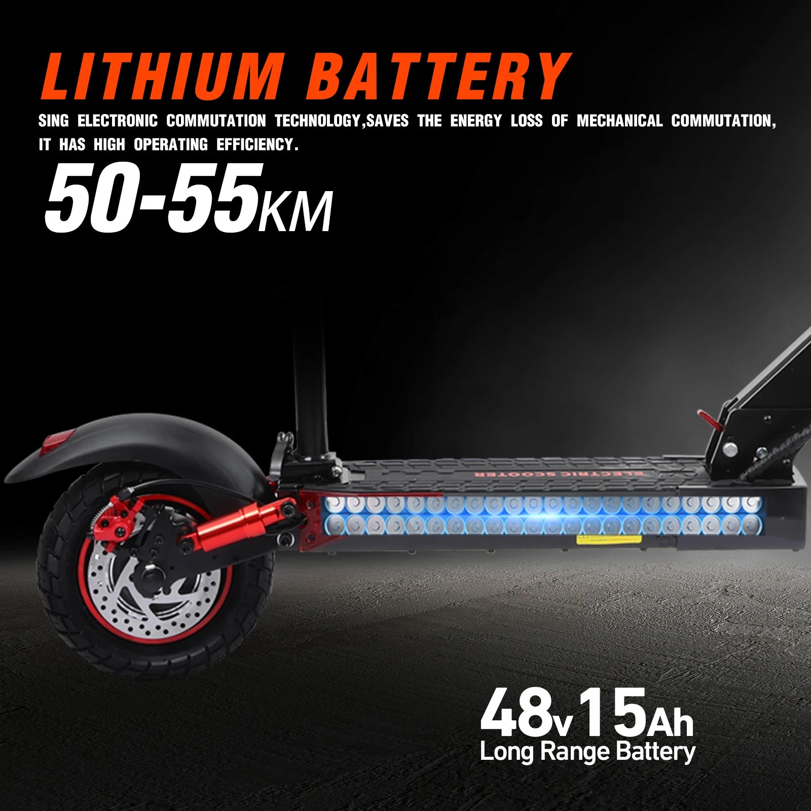 Escooter 800W 10Inch Off-Road Intelligent LED 15ah 50km Waterproof Folding Shock Absorbers Adults Electric Scooter