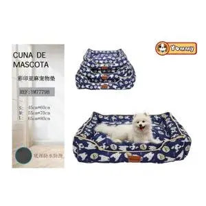 3-piece blue dog bed 7779B - Specific color detail for a dog