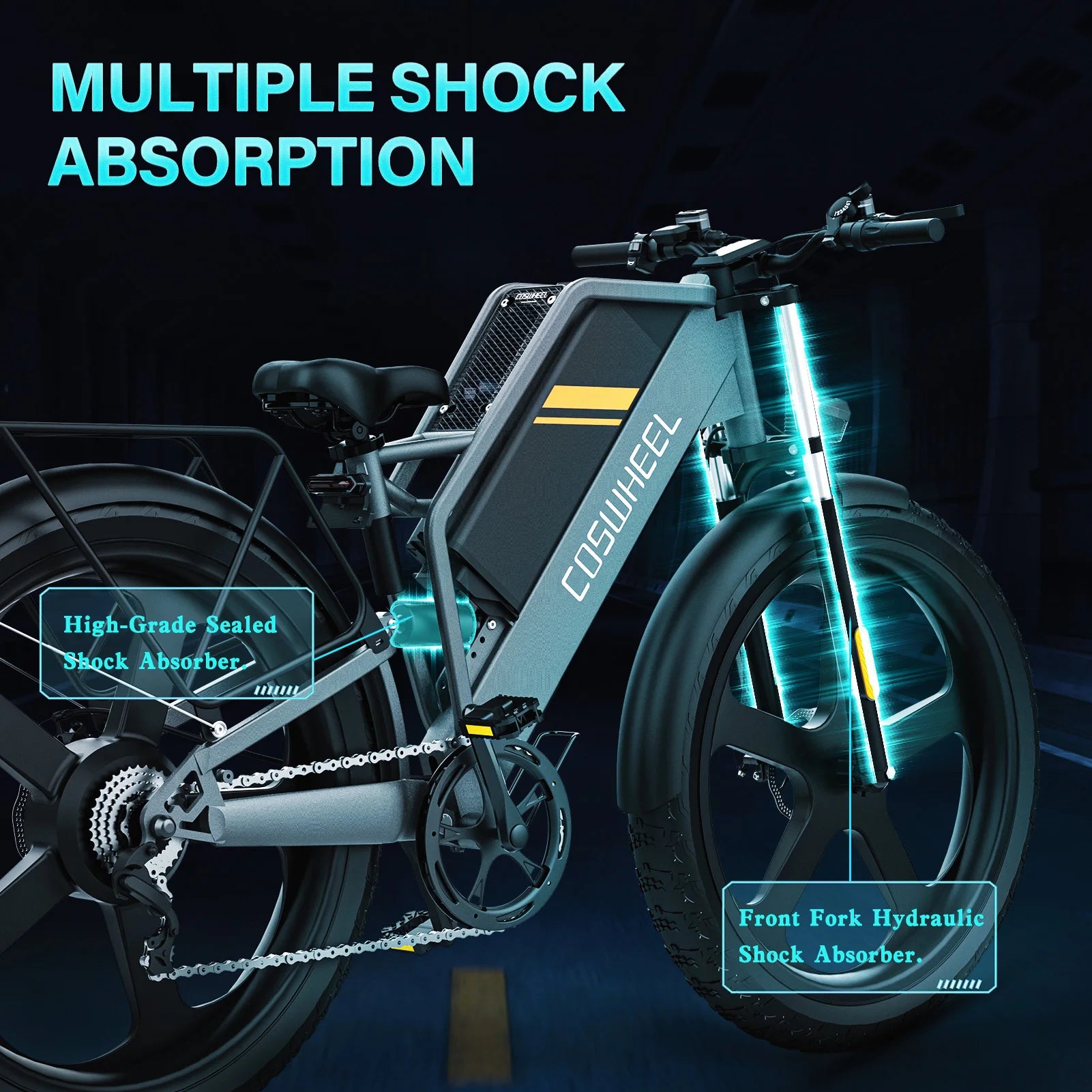 COSWHEEL T26 New Light Folding Electric Bike 48V 15Ah 25Ah 750W 1000W 1500W Electric Bicycle 26 Inch E-Bike