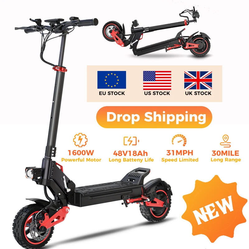 FREEBOY US EU Adult Escooter  1600w Fast Speed Folding  Import Adult Powerful 48v 18ah Off Road Electric Scooter