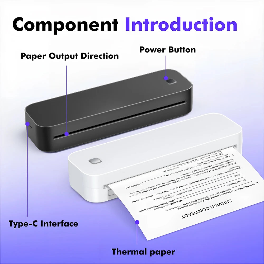 Marklife D210 A4 Thermal Printer, Genuine Factory Supply, Certified by FCC, RoHS, UKCA, Supports OEM/ODM Customization.