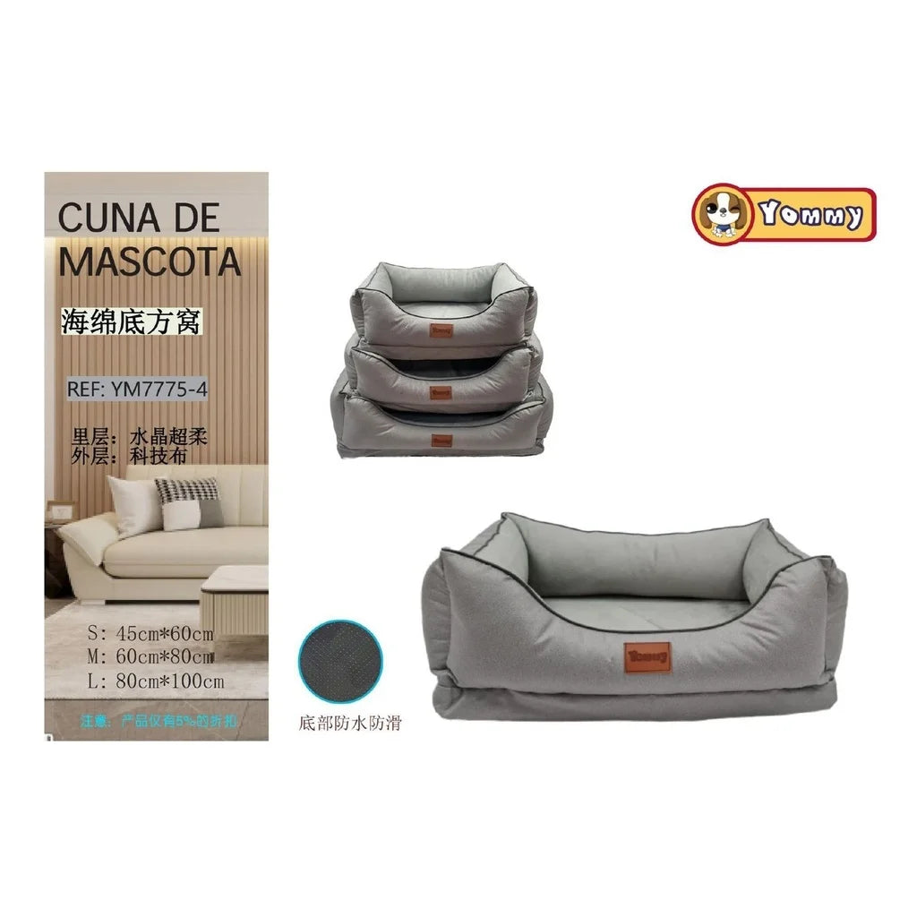 3-Piece Gray Dog Bed - Pet Accessories & Canine Comfort
