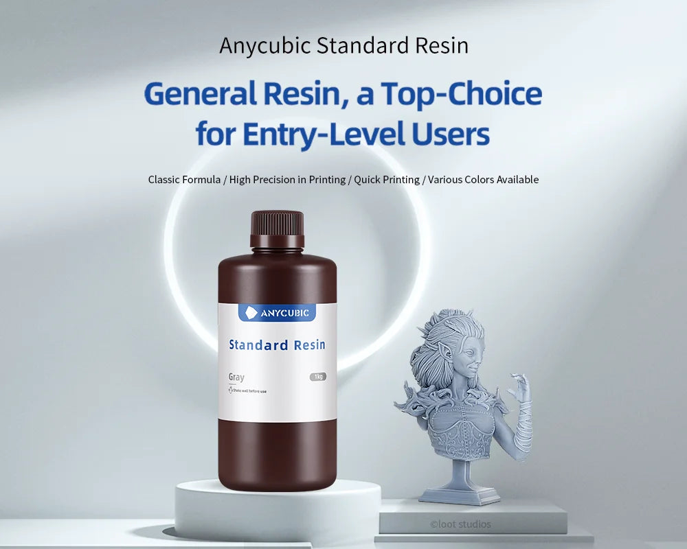 ANYCUBIC 1kg/10kg Liquid Photopolymer Standard Resin 405nm UV Resin For 3D Printer LCD Printing Resin Material For Photon Mono