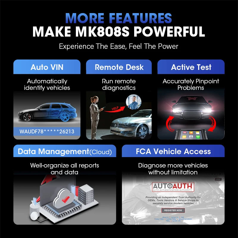 Autel MaxiCOM MK808S OBD2 Scanner Automotivo Car Diagnostic Tool OBD 2 Scanner Active Test Code Reader Key Coding Tool