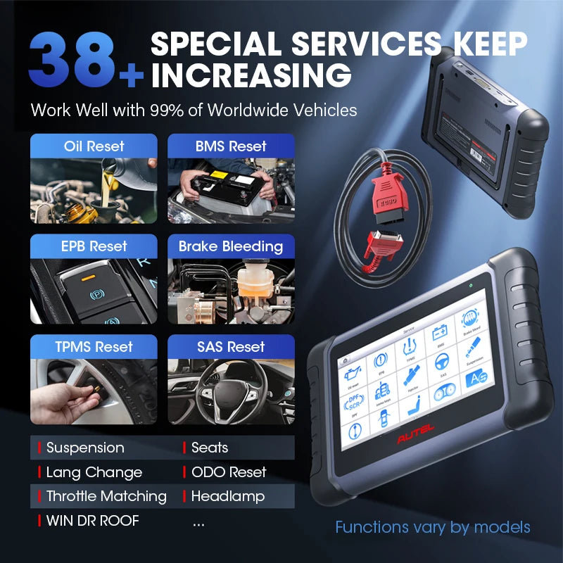 Autel MaxiCOM MK808S OBD2 Scanner Automotivo Car Diagnostic Tool OBD 2 Scanner Active Test Code Reader Key Coding Tool