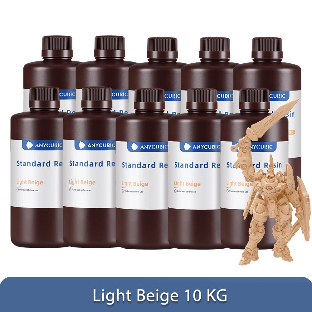 ANYCUBIC 1kg/10kg Liquid Photopolymer Standard Resin 405nm UV Resin For 3D Printer LCD Printing Resin Material For Photon Mono